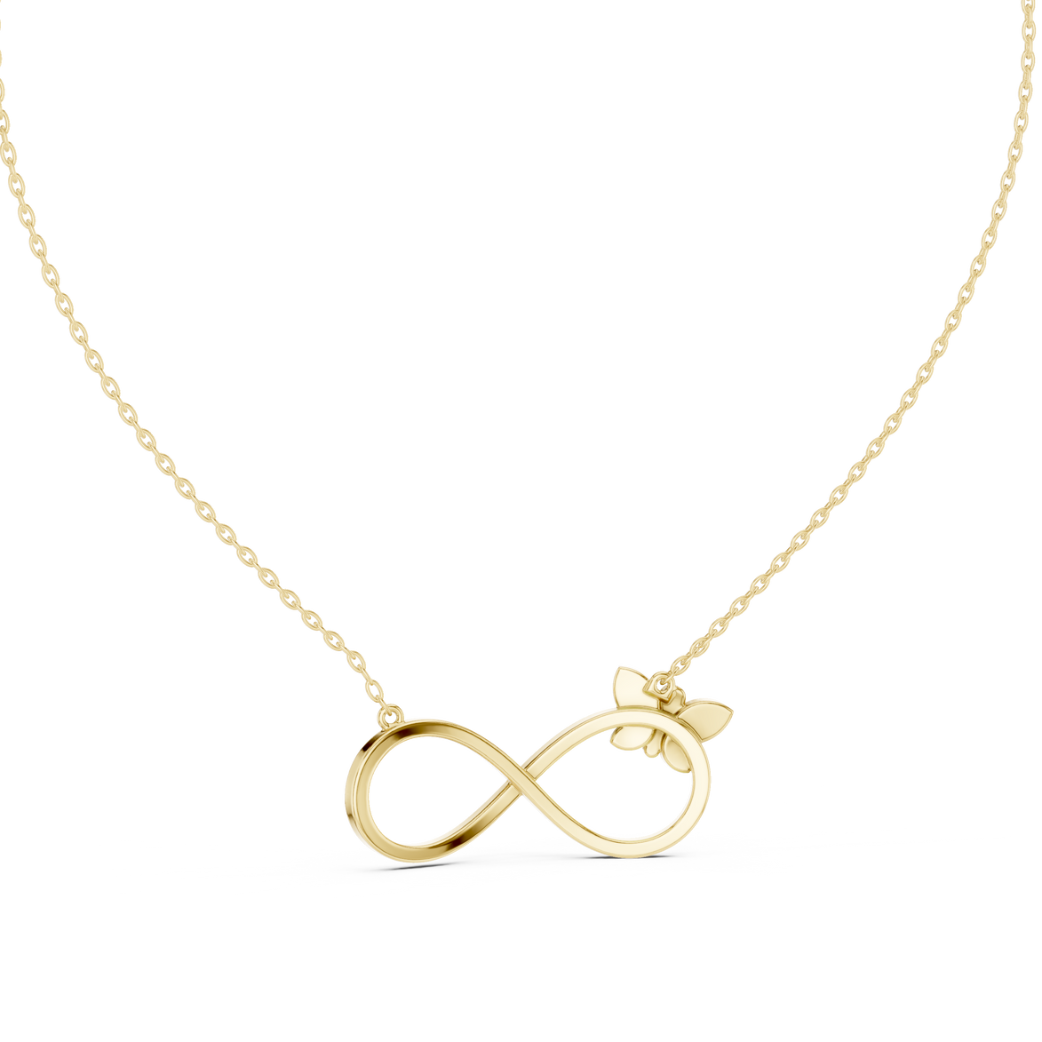 Infinity butterfly diamond pendant in gold with lab grown diamonds by Signora Jewels