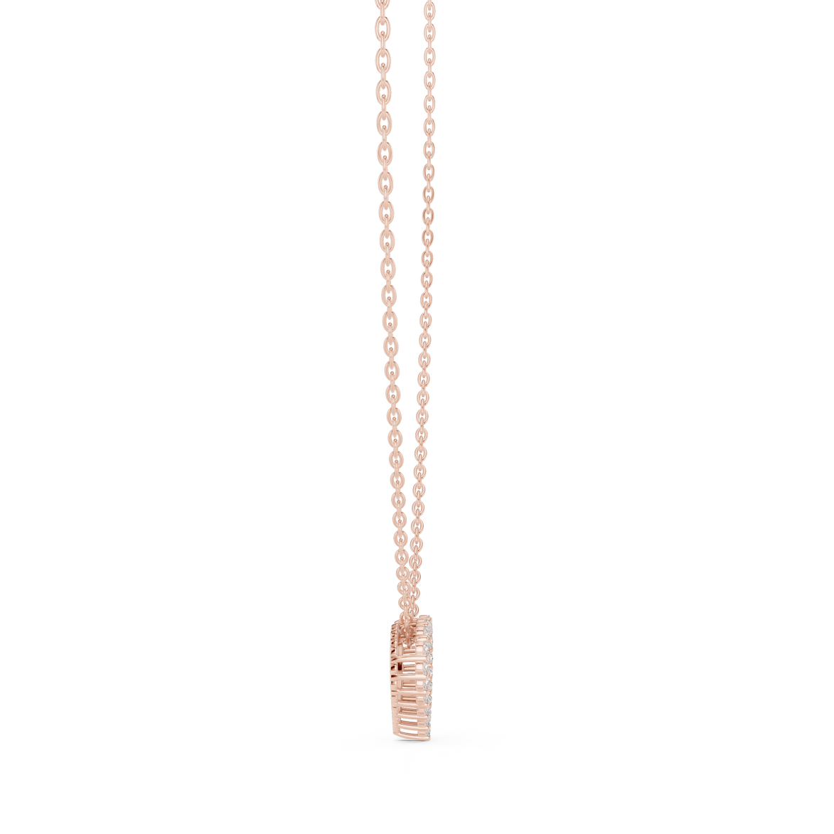 Minimal open heart diamond pendant in gold with lab grown diamonds by Signora Jewels