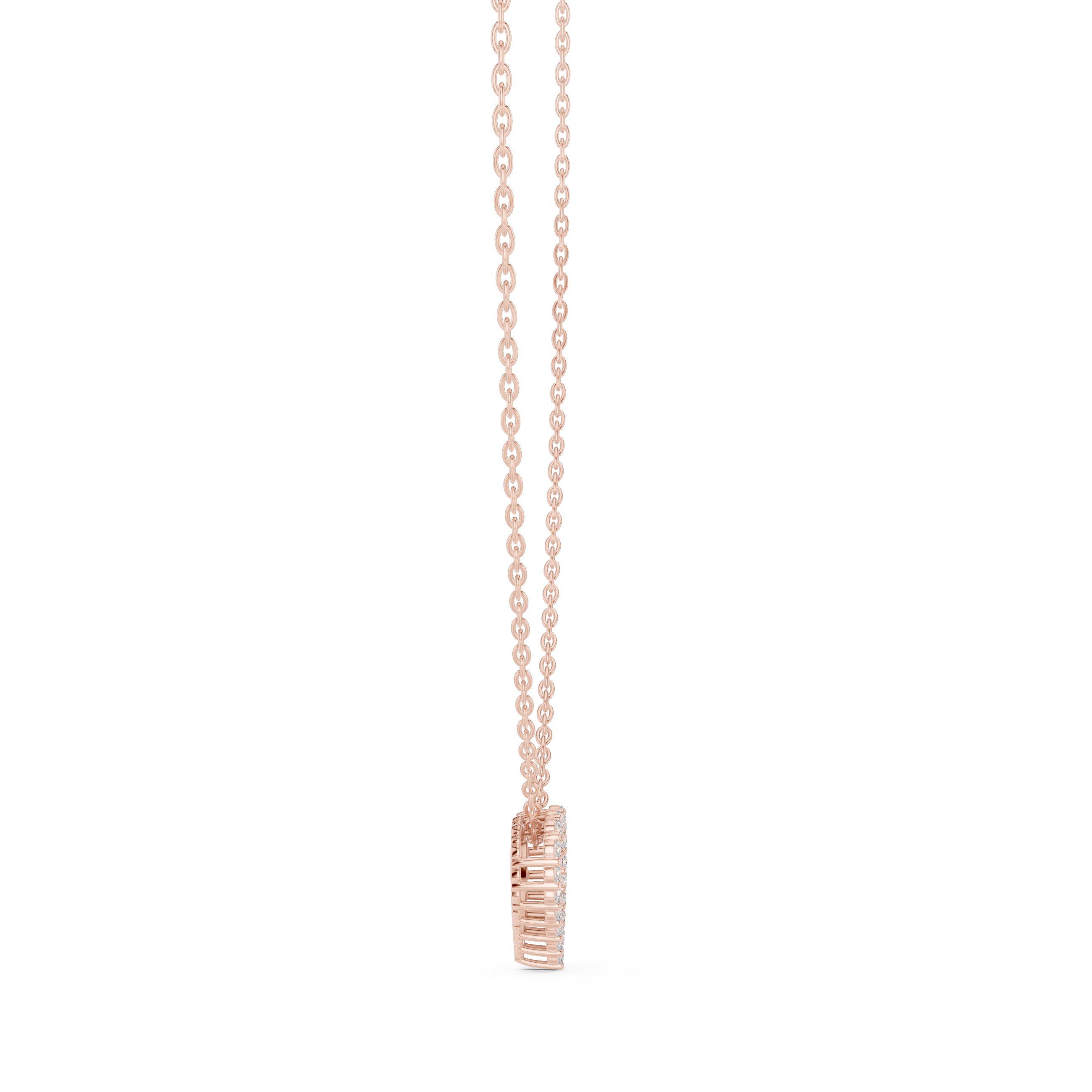 Minimal open heart diamond pendant in gold with lab grown diamonds by Signora Jewels