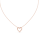 Minimal open heart diamond pendant in gold with lab grown diamonds by Signora Jewels
