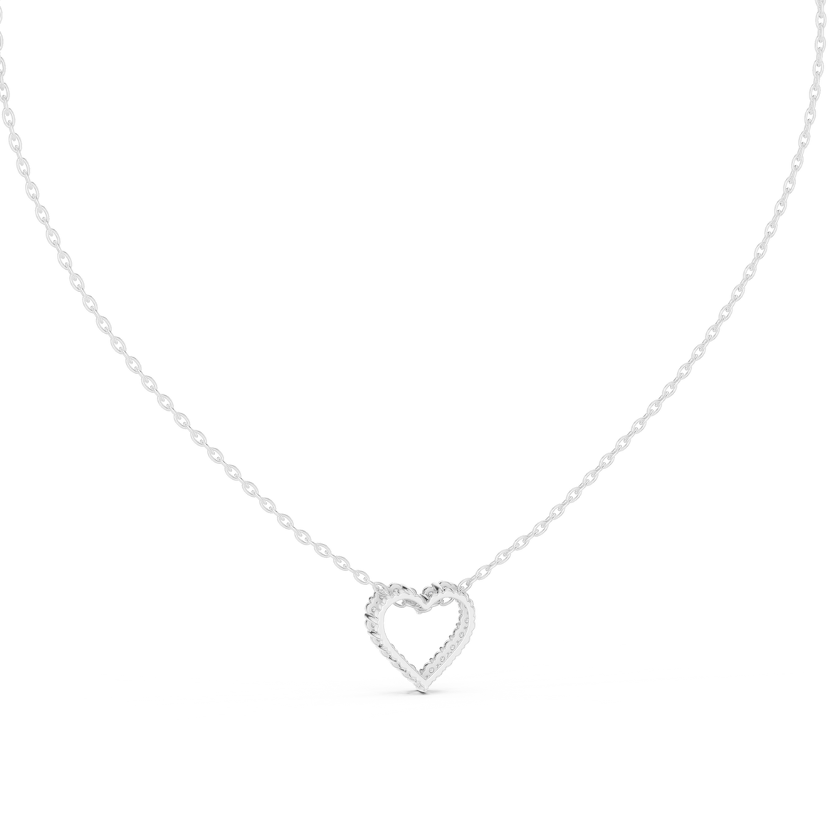 Minimal open heart diamond pendant in gold with lab grown diamonds by Signora Jewels