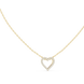 Minimal open heart diamond pendant in gold with lab grown diamonds by Signora Jewels
