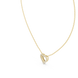 Minimal open heart diamond pendant in gold with lab grown diamonds by Signora Jewels