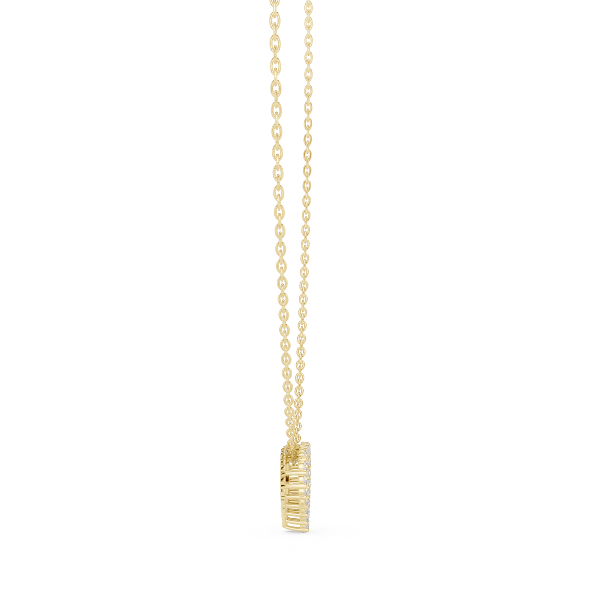 Minimal open heart diamond pendant in gold with lab grown diamonds by Signora Jewels