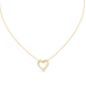 Minimal open heart diamond pendant in gold with lab grown diamonds by Signora Jewels