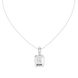 Cushion cut halo diamond pendant in gold with lab grown diamonds by Signora Jewels