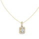 Cushion cut halo diamond pendant in gold with lab grown diamonds by Signora Jewels