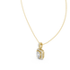Cushion cut halo diamond pendant in gold with lab grown diamonds by Signora Jewels