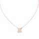 Minimal princess cut solitaire diamond pendant in gold with lab grown diamond by Signora Jewels