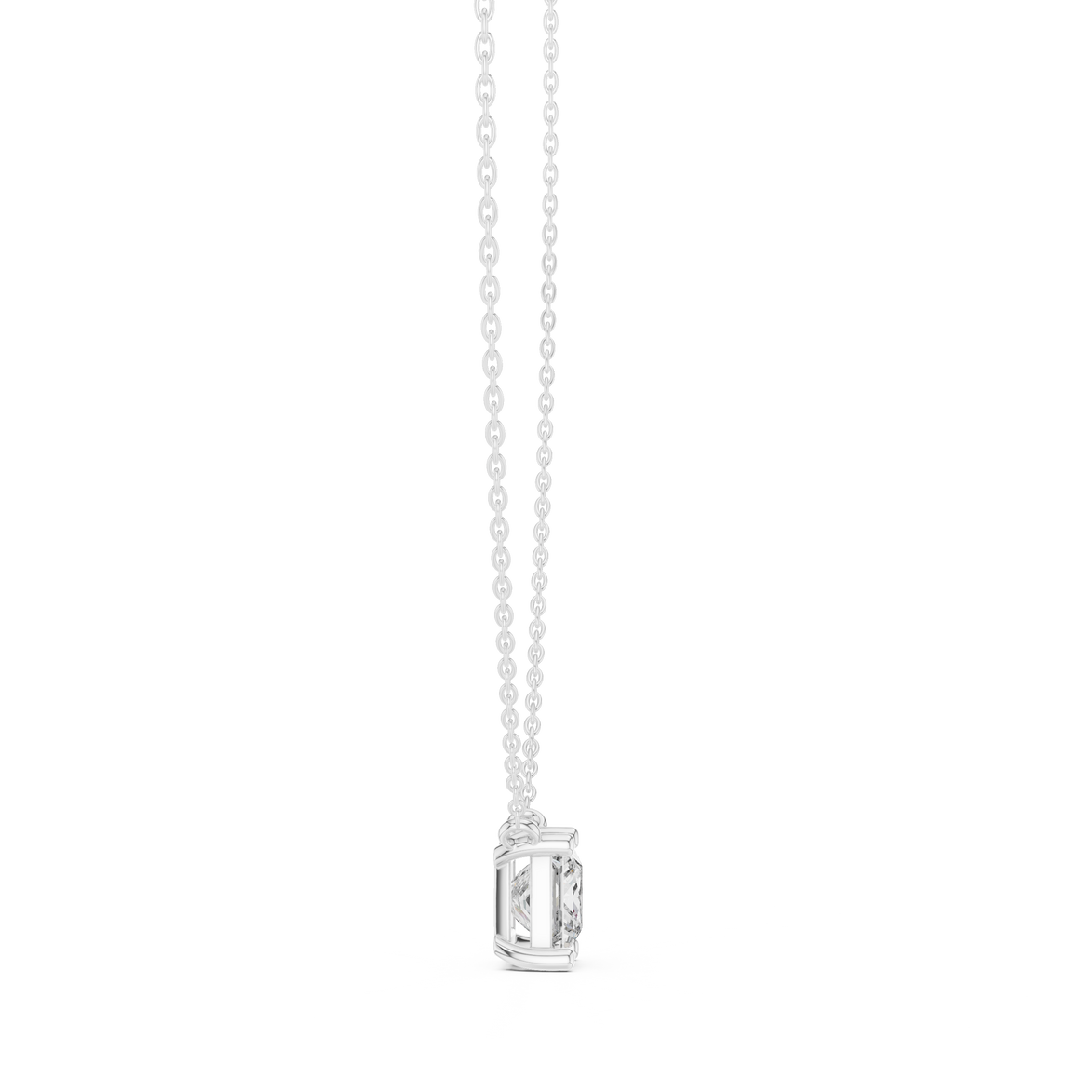 Minimal princess cut solitaire diamond pendant in gold with lab grown diamond by Signora Jewels
