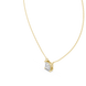 Minimal princess cut solitaire diamond pendant in gold with lab grown diamond by Signora Jewels