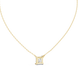 Minimal princess cut solitaire diamond pendant in gold with lab grown diamond by Signora Jewels