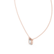 Minimal emerald cut solitaire diamond pendant in gold with lab grown diamond by Signora Jewels