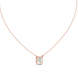 Minimal emerald cut solitaire diamond pendant in gold with lab grown diamond by Signora Jewels