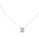 Minimal emerald cut solitaire diamond pendant in gold with lab grown diamond by Signora Jewels