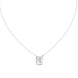 Minimal emerald cut solitaire diamond pendant in gold with lab grown diamond by Signora Jewels