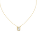 Minimal emerald cut solitaire diamond pendant in gold with lab grown diamond by Signora Jewels