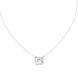 Minimal emerald cut solitaire diamond pendant in gold with lab grown diamond by Signora Jewels