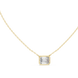 Minimal emerald cut solitaire diamond pendant in gold with lab grown diamond by Signora Jewels