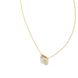 Minimal emerald cut solitaire diamond pendant in gold with lab grown diamond by Signora Jewels
