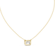 Minimal emerald cut solitaire diamond pendant in gold with lab grown diamond by Signora Jewels