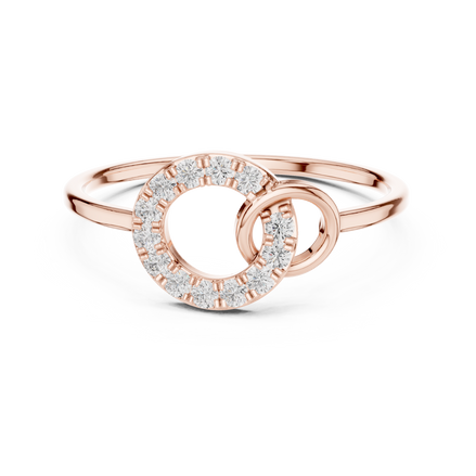 Ladies open circle diamond ring in gold with round lab grown diamonds by Signora Jewels