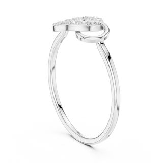 Round lab grown diamond open circle ring in white gold