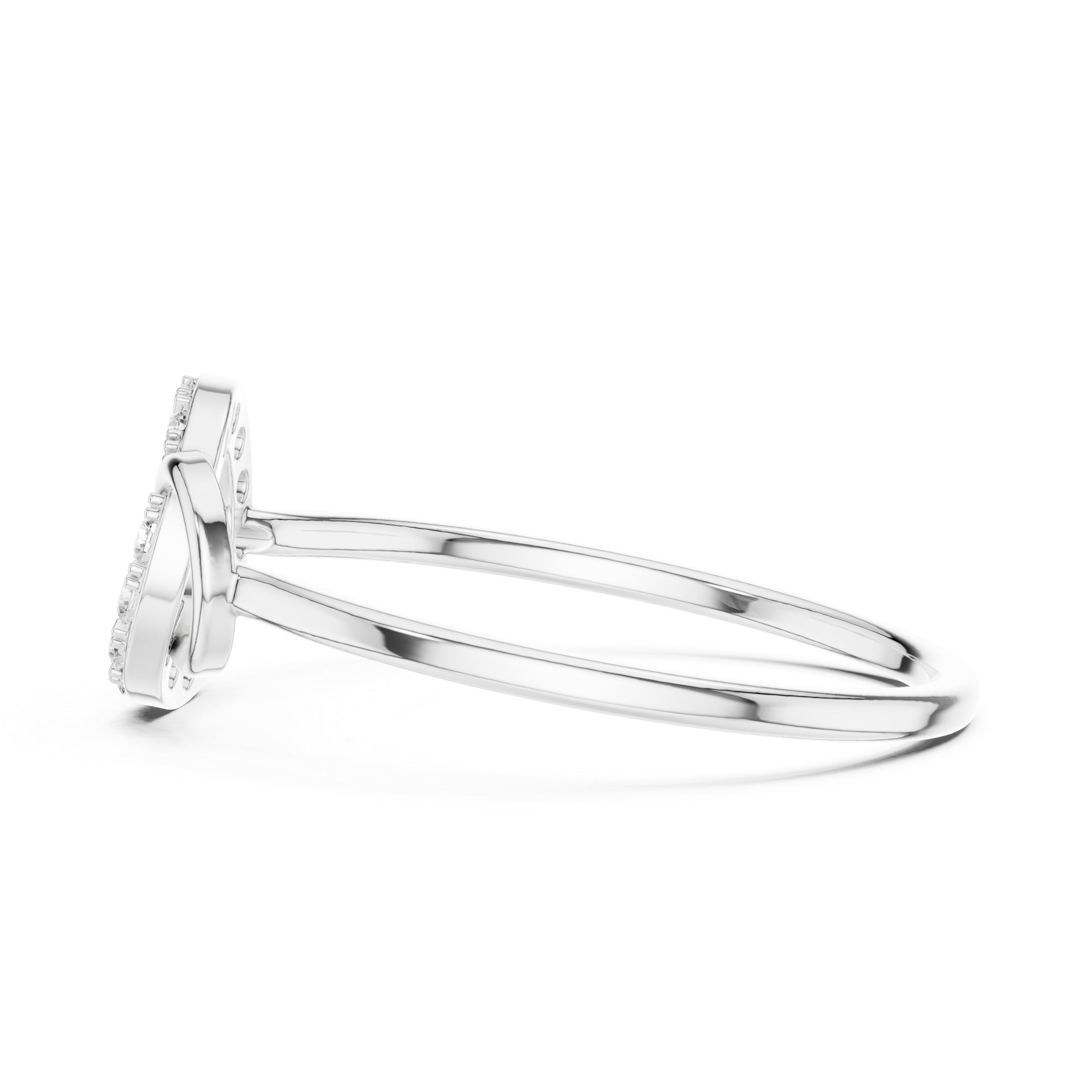 Ladies open circle diamond ring in gold with round lab grown diamonds by Signora Jewels