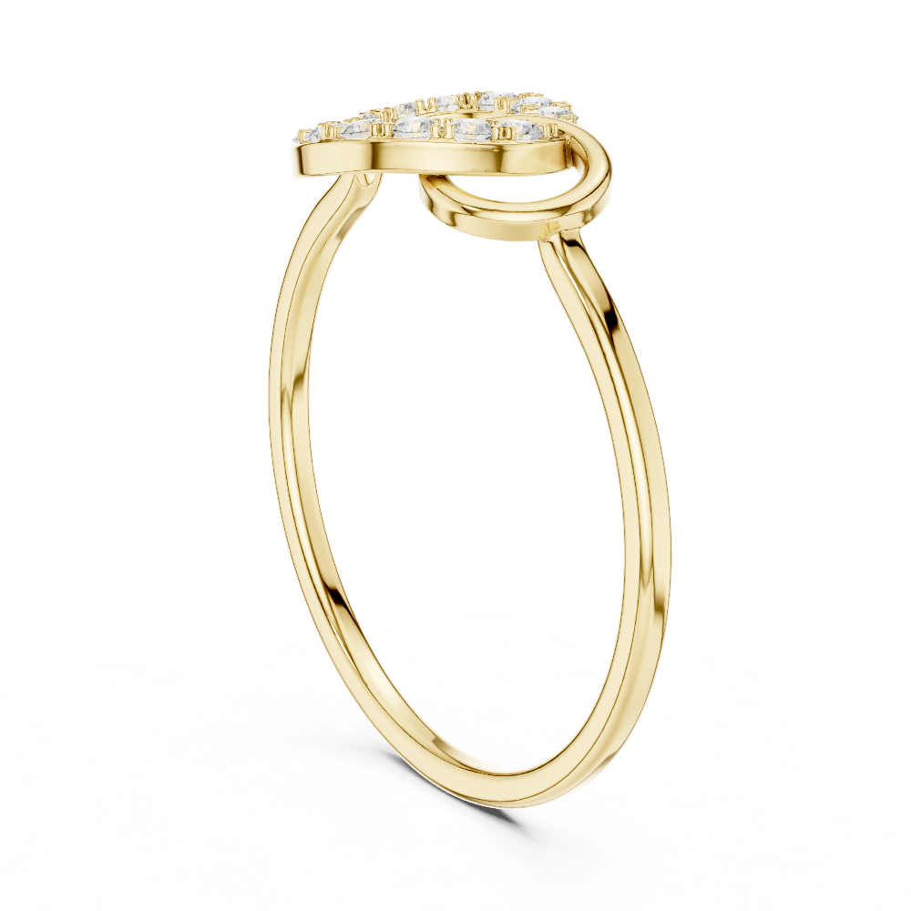 Ladies open circle diamond ring in gold with round lab grown diamonds by Signora Jewels
