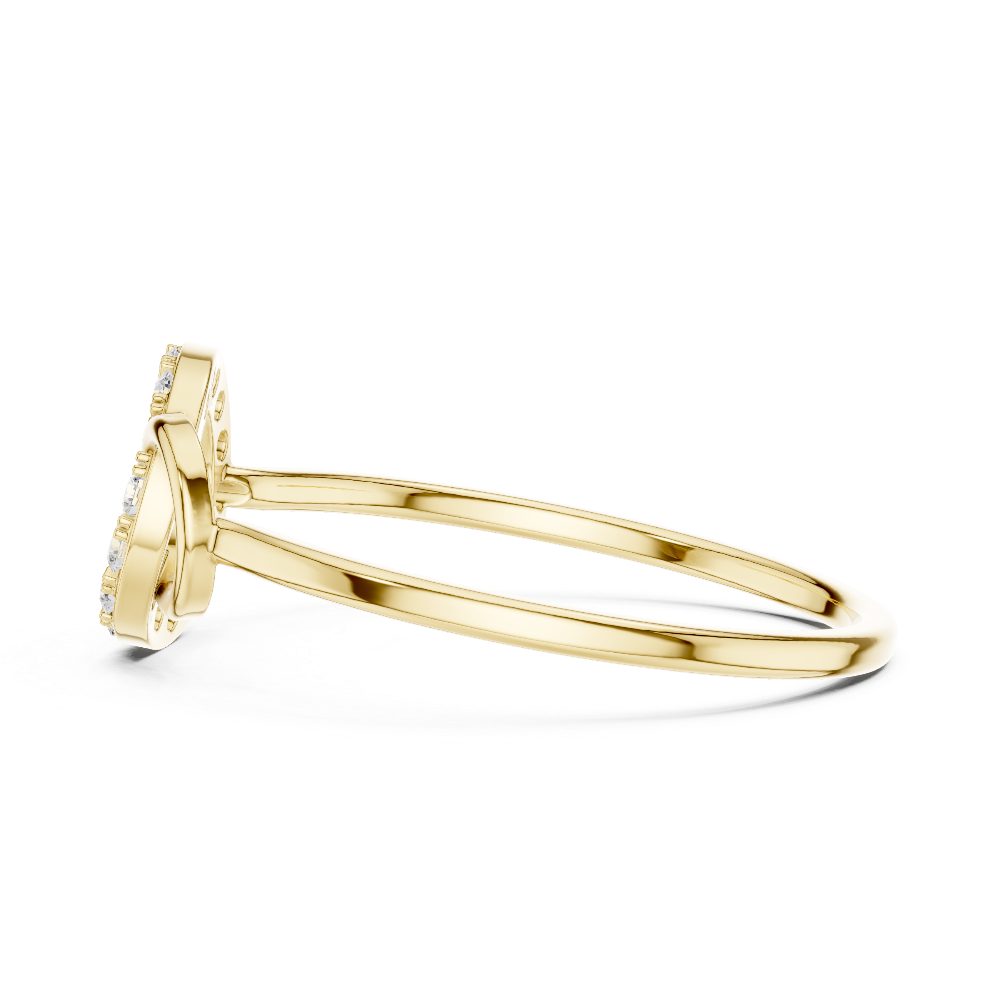 Ladies open circle diamond ring in gold with round lab grown diamonds by Signora Jewels