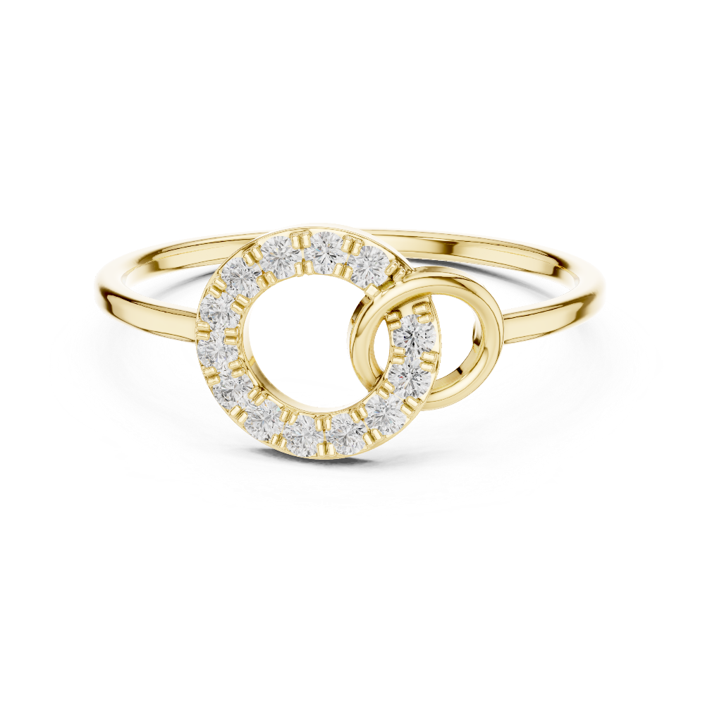 Ladies open circle diamond ring in gold with round lab grown diamonds by Signora Jewels