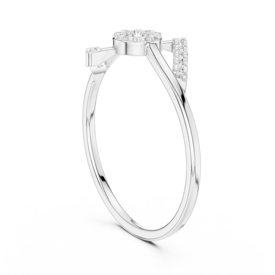 Round diamond semi-mount halo ring in white gold