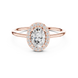 Ladies oval halo diamond ring in gold with oval and round lab grown diamonds by Signora Jewels
