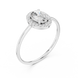 Ladies oval halo diamond ring in gold with oval and round lab grown diamonds by Signora Jewels