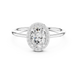 Ladies oval halo diamond ring in gold with oval and round lab grown diamonds by Signora Jewels