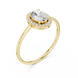Ladies oval halo diamond ring in gold with oval and round lab grown diamonds by Signora Jewels