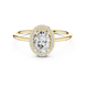 Ladies oval halo diamond ring in gold with oval and round lab grown diamonds by Signora Jewels