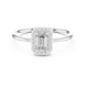 Ladies emerald halo diamond ring in gold with emerald and round lab grown diamonds by Signora Jewels