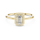 Ladies emerald halo diamond ring in gold with emerald and round lab grown diamonds by Signora Jewels