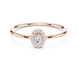 Ladies oval halo diamond ring in gold with oval and round lab grown diamonds by Signora Jewels