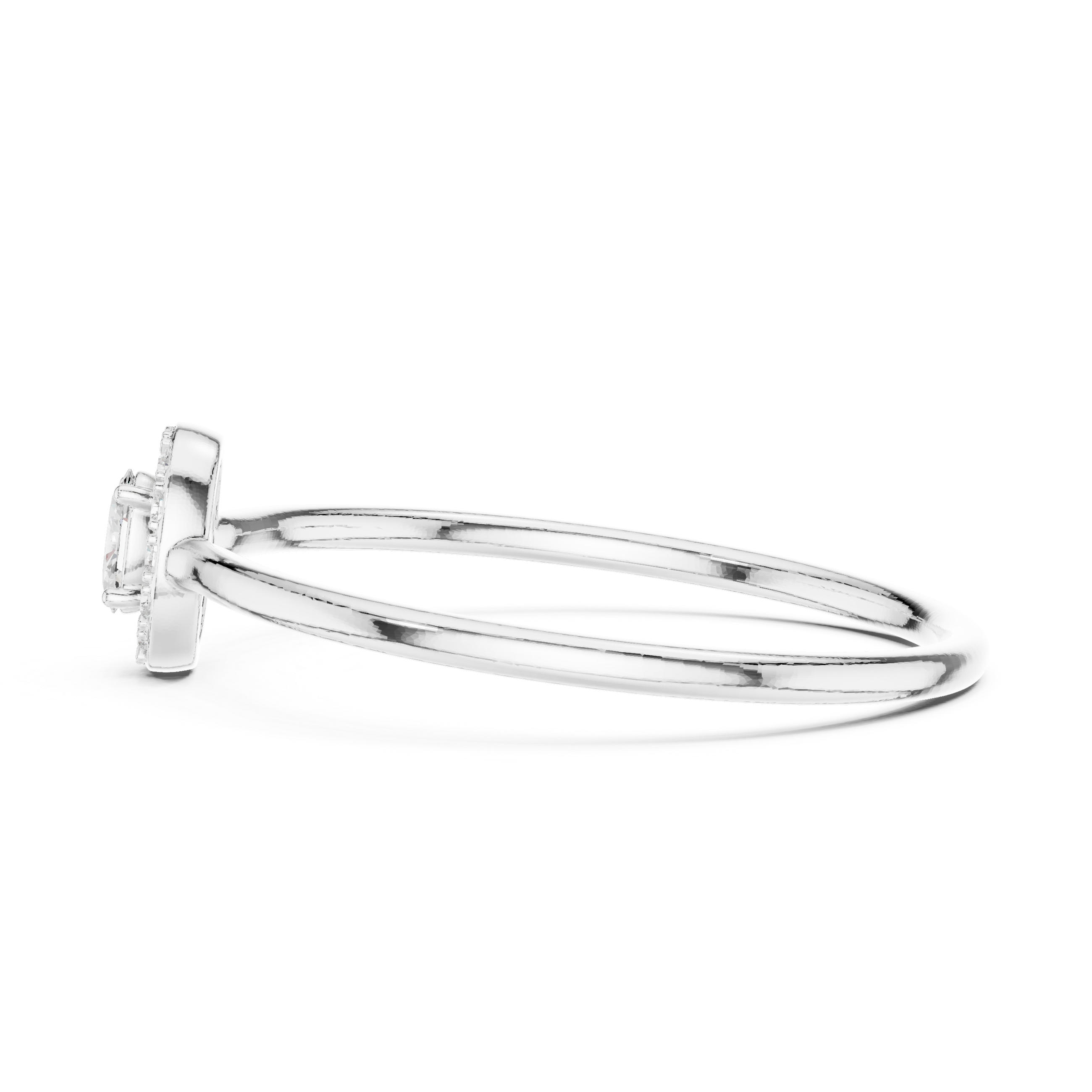 Ladies oval halo diamond ring in gold with oval and round lab grown diamonds by Signora Jewels