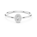 Ladies oval halo diamond ring in gold with oval and round lab grown diamonds by Signora Jewels