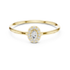 Ladies oval halo diamond ring in gold with oval and round lab grown diamonds by Signora Jewels