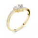 Ladies pear emerald diamond ring in gold with pear emerald and round lab grown diamonds by Signora Jewels