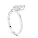 Ladies floral bypass diamond ring in gold with round lab grown diamonds by Signora Jewels