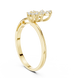 Ladies floral bypass diamond ring in gold with round lab grown diamonds by Signora Jewels