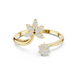 Ladies floral bypass diamond ring in gold with round lab grown diamonds by Signora Jewels