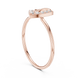 Ladies crescent diamond ring in gold with round lab grown diamonds by Signora Jewels