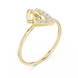 Ladies crescent diamond ring in gold with round lab grown diamonds by Signora Jewels