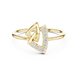 Ladies crescent diamond ring in gold with round lab grown diamonds by Signora Jewels